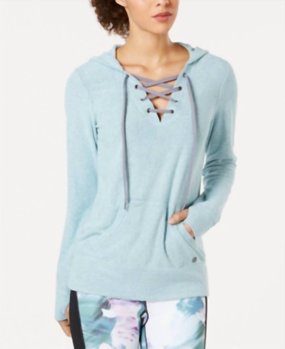 NEW IDEOLOGY activewear lace up hoodie in blue
